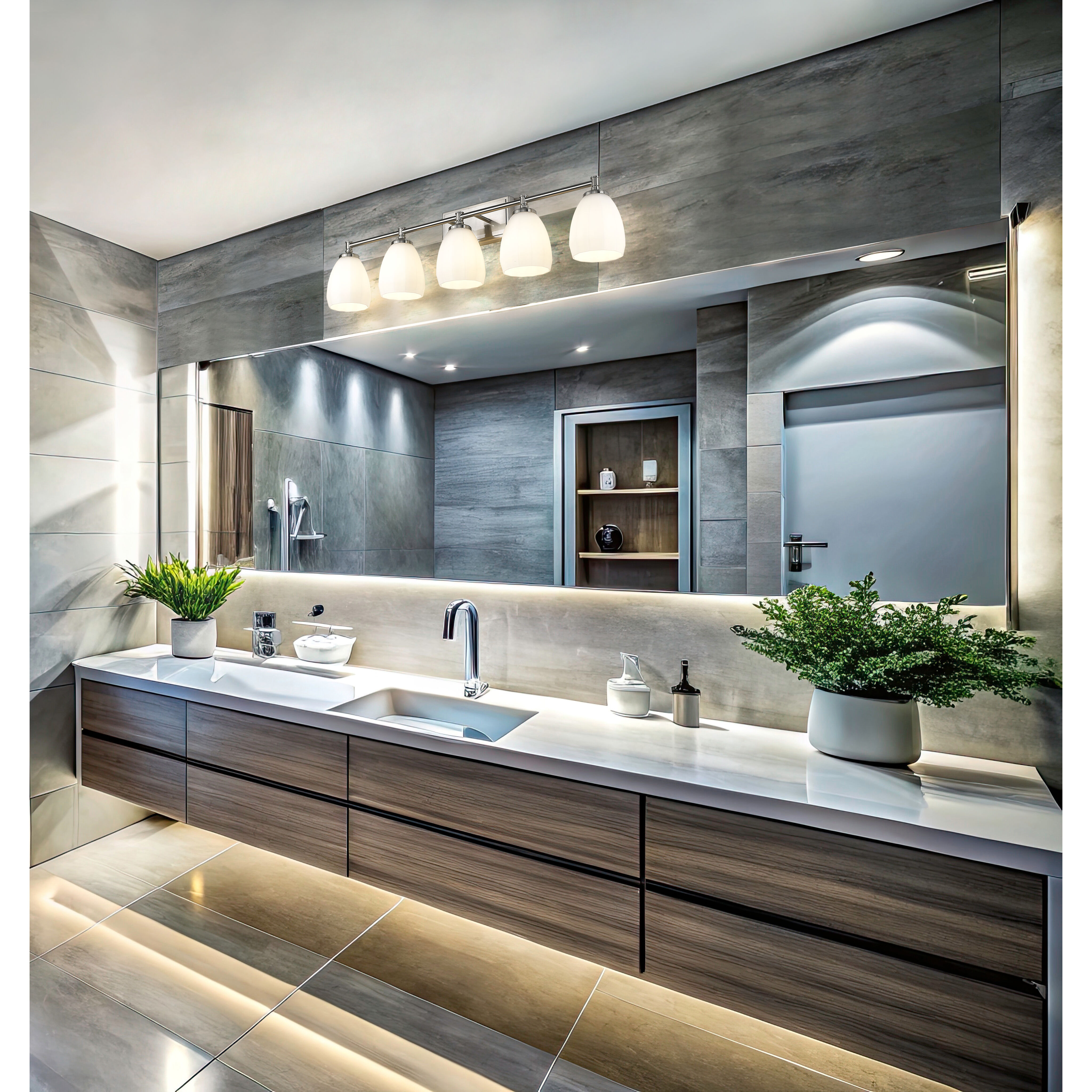 Oren 5 Light 38 inch Brushed Nickel Bath Vanity Light Wall Light