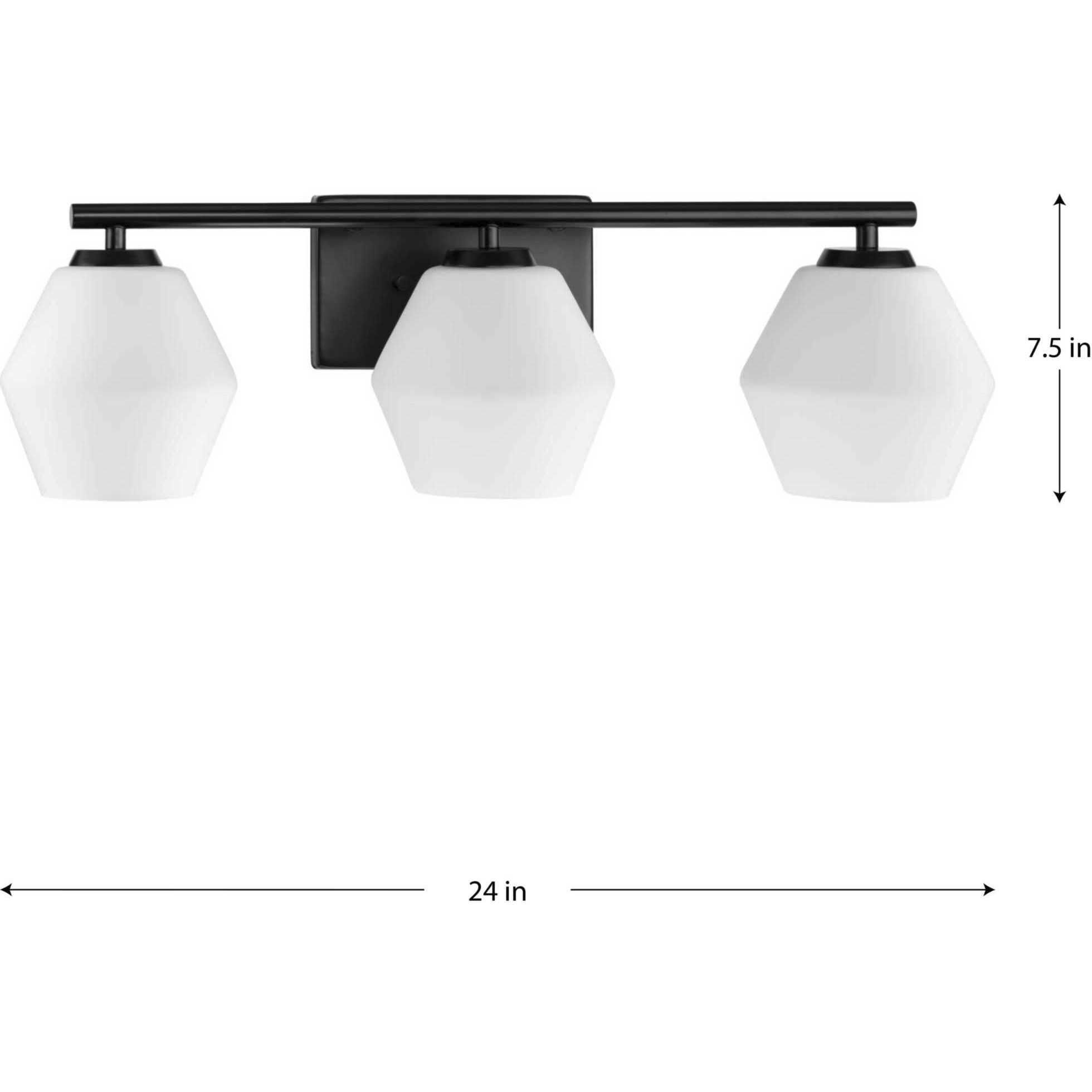 Copeland 3 Light 24 inch Matte Black Vanity Light Wall Light