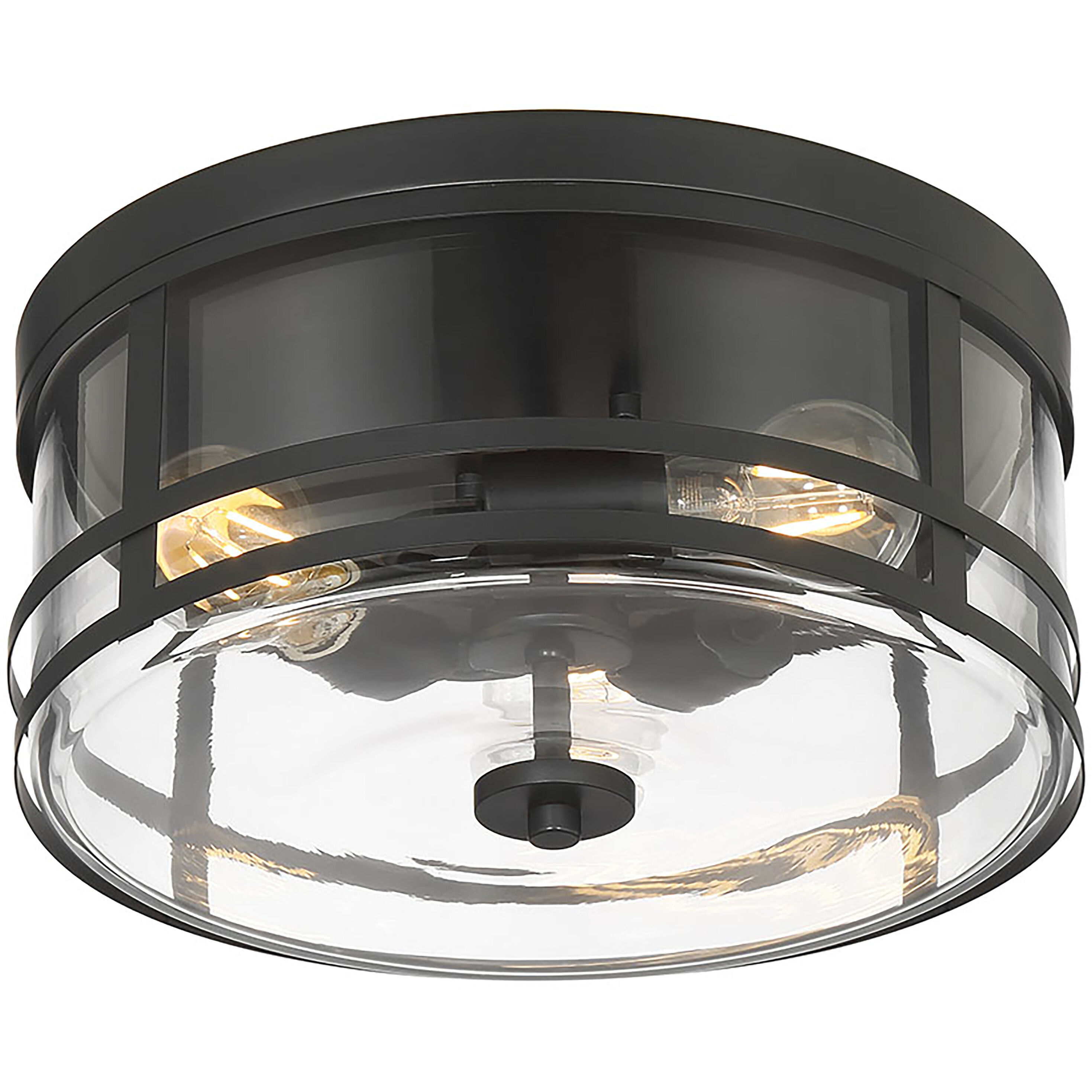 Lunden 3 Light 13 inch Matte Black Flush Mount Ceiling Light