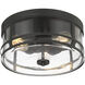 Lunden 3 Light 13 inch Matte Black Flush Mount Ceiling Light