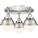 Ballston Urban 3 Light 18.25 inch Satin Nickel Flush Mount Ceiling Light in Brushed Satin Nickel and Matte White