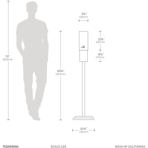 Luxe Matte Black Floor Standing Touchless Hand Sanitizer Dispenser