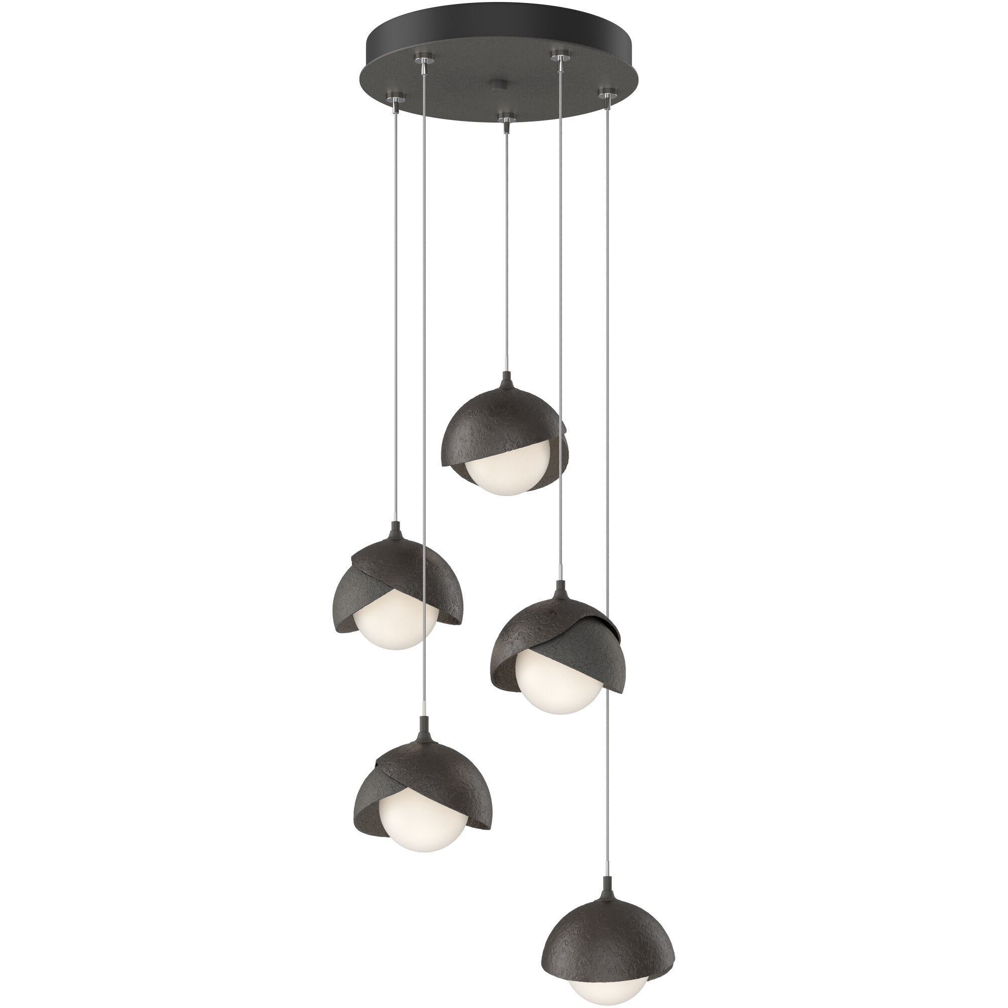 Brooklyn 5 Light 16 inch Natural Iron and Oil Rubbed Bronze Pendant Ceiling Light in Natural Iron/Oil Rubbed Bronze