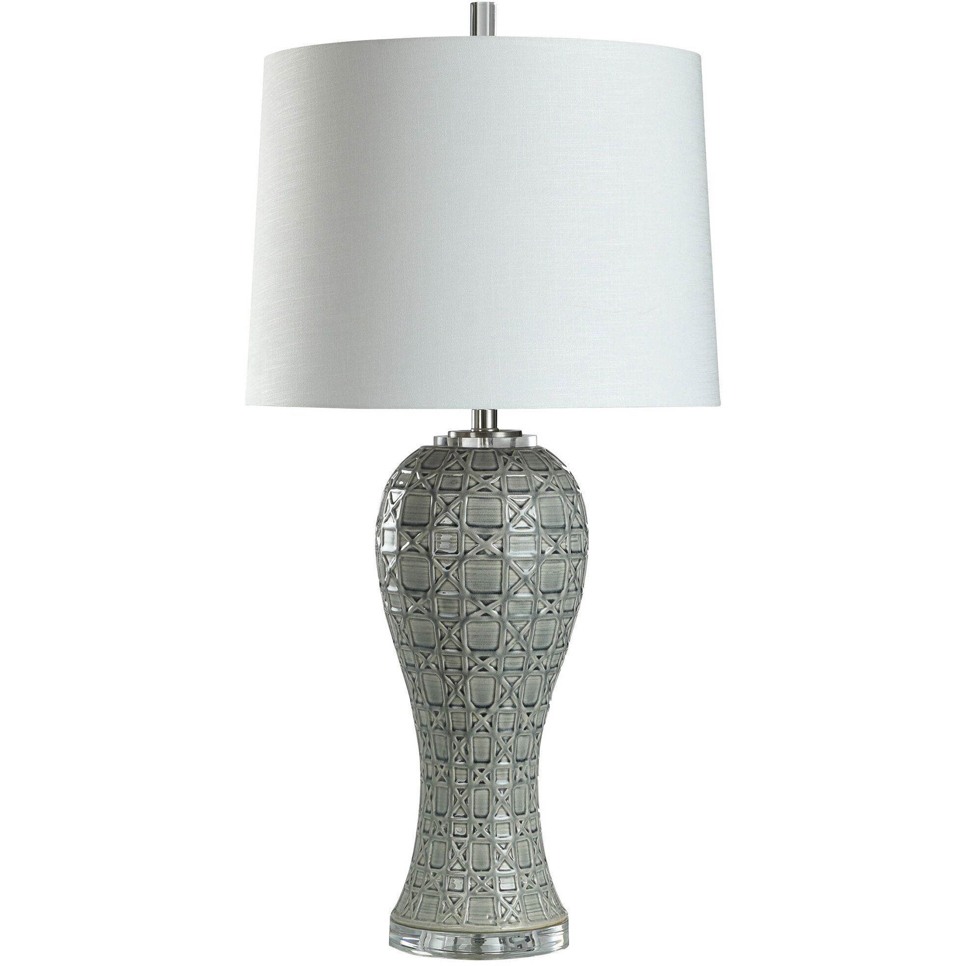 Grey Whisper 36 inch 150.00 watt Grey Glazed Table Lamp Portable Light
