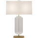 Jacqueline 29.75 inch 100.00 watt Modern Brass Finish with Clear Crystal Accents Table Lamp Portable Light in Oyster Linen