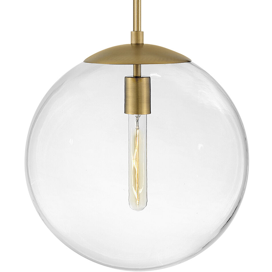 Warby 1 Light 13.5 inch Heritage Brass Indoor Chandelier Ceiling Light in Clear