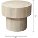 Notch Side Table in White Bleach, Round