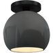 Radiance LED 10 inch Gloss Grey and Matte Black Semi Flush Ceiling Light