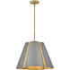 Bowman Pendant Ceiling Light in Slate Bronze with Heritage Brass