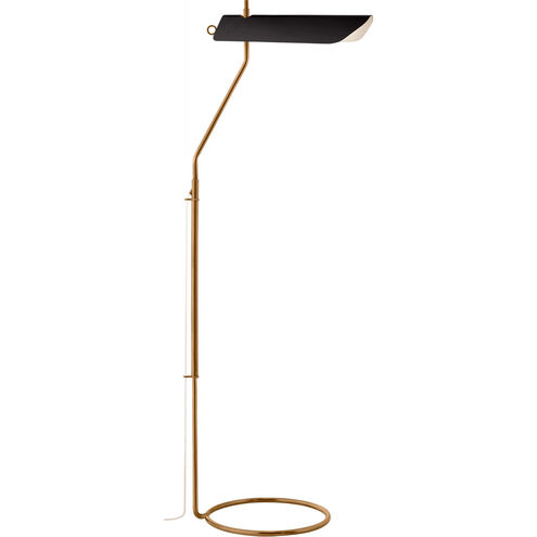 Chapman & Myers Miles 49 inch 12.00 watt Antique-Burnished Brass Floor Lamp Portable Light in Matte Black