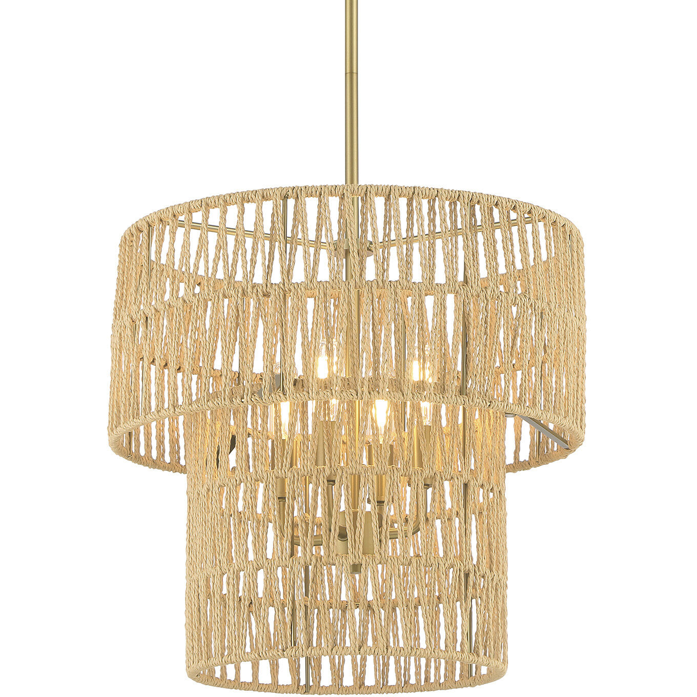 Bungalow Heaven 4 Light 16 inch Soft Brass Pendant Ceiling Light