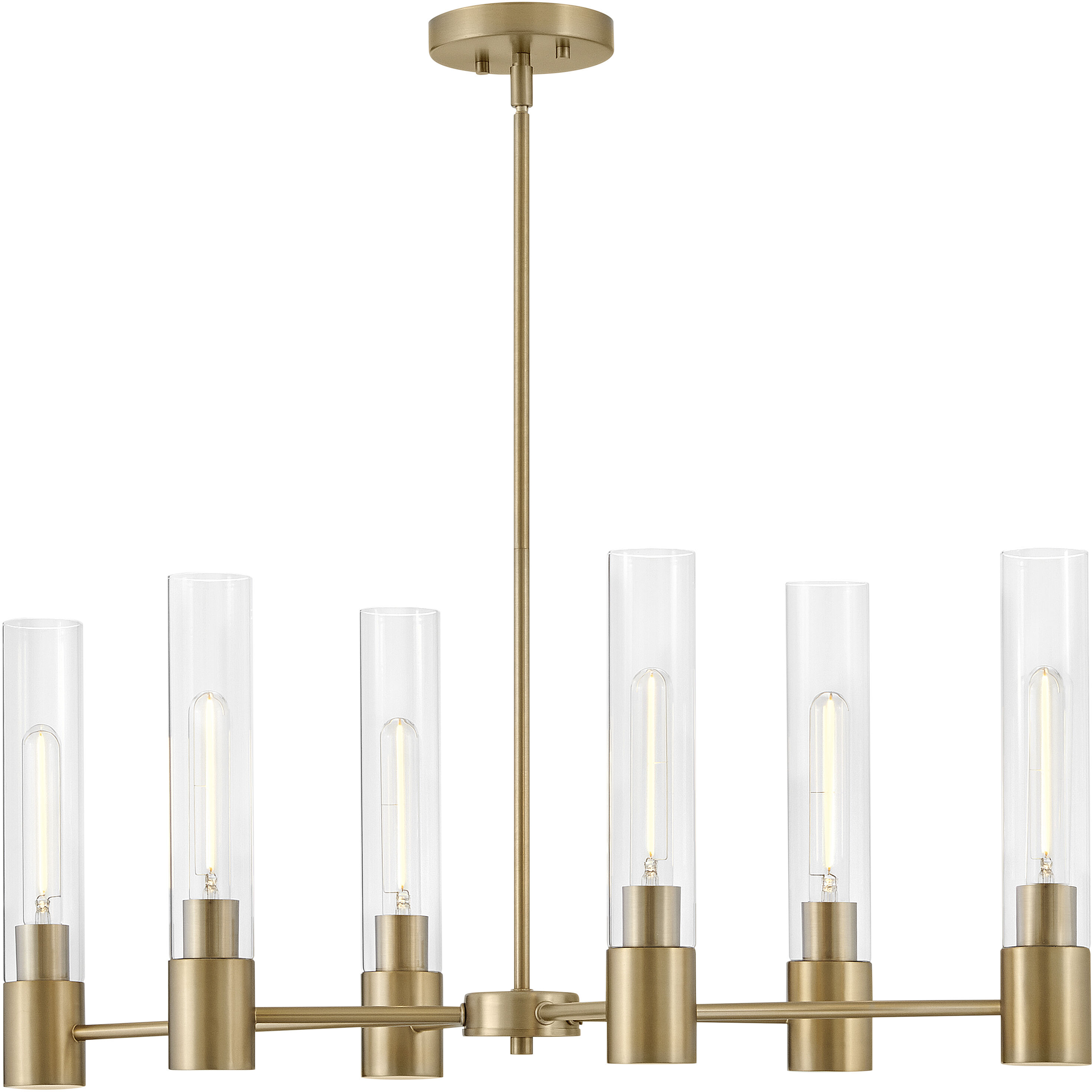 Shea 6 Light 34 inch Lacquered Brass Chandelier Ceiling Light