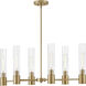 Shea 6 Light 34 inch Lacquered Brass Chandelier Ceiling Light