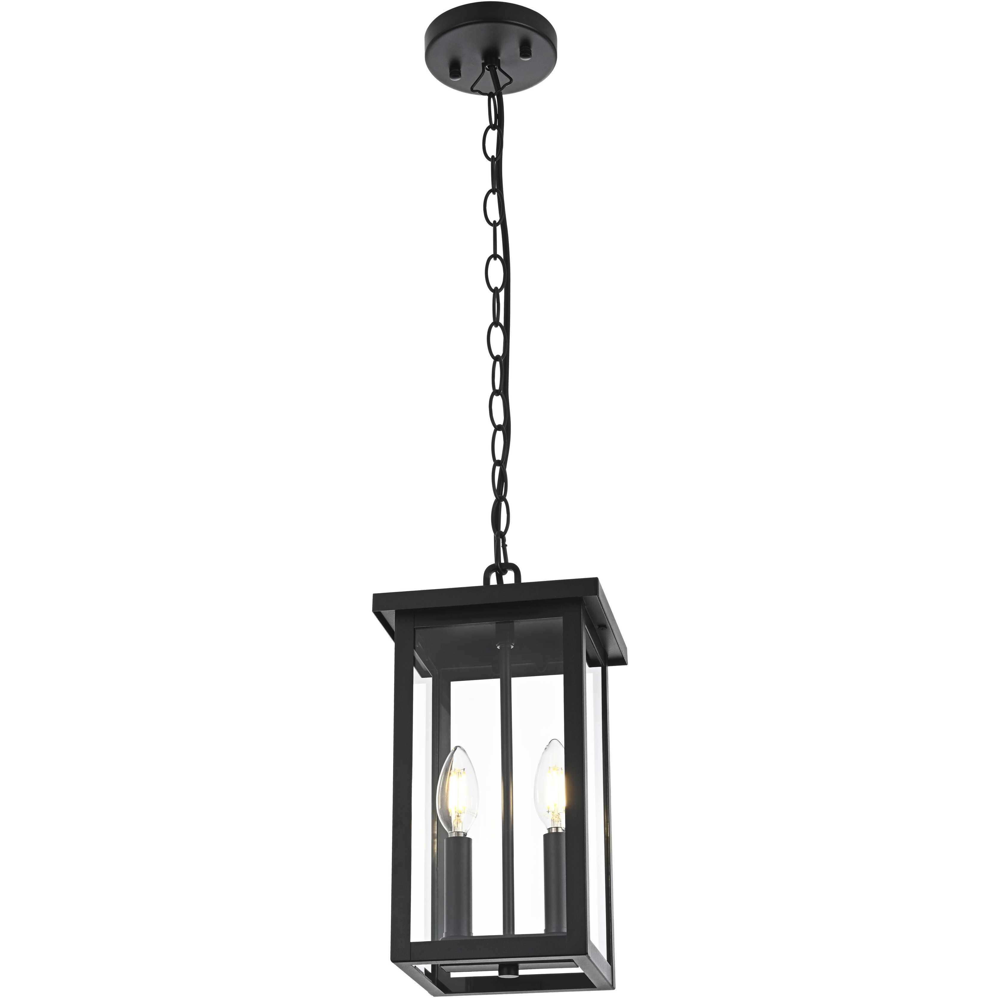Venango 2 Light 7 inch Black Outdoor Pendant