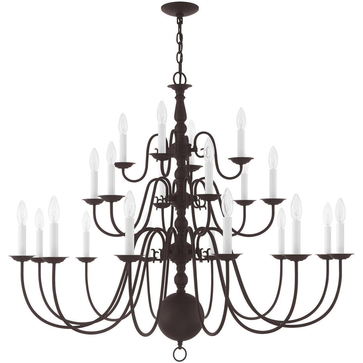 Williamsburgh 22 Light 42 inch Bronze Chandelier Ceiling Light