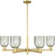 Arcadia Caledonia 6 Light 34.75 inch Satin Gold Chandelier Ceiling Light