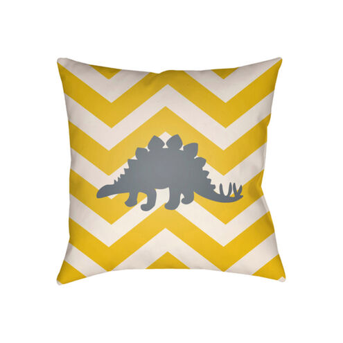 Littles 22 X 22 inch Yellow and Grey Outdoor Throw Pillow