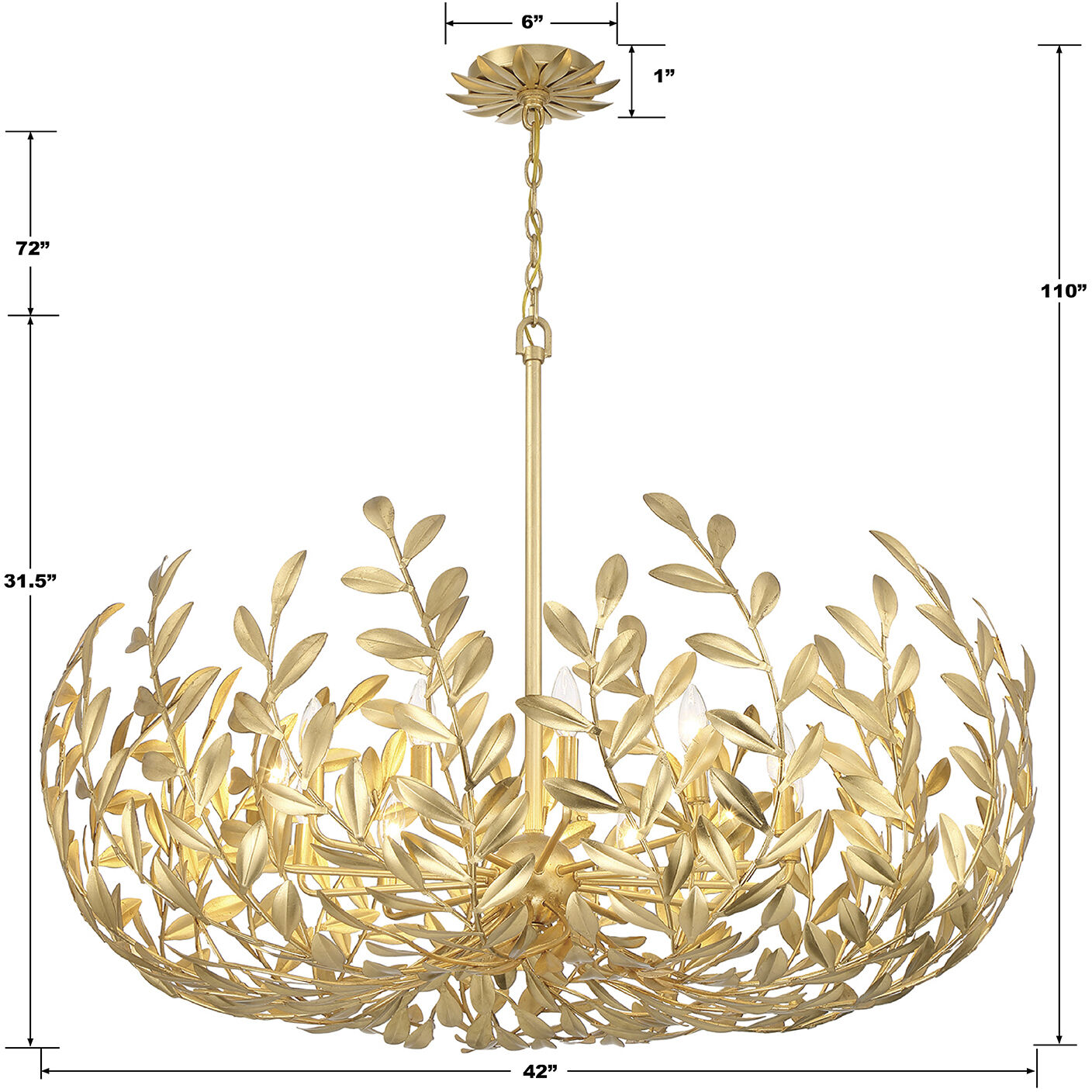 Broche 12 Light 42 inch Antique Gold Chandelier Ceiling Light
