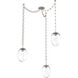 Meteo LED 17 inch Beige Silver Swag Multi-Pendant Ceiling Light in 3000K LED, Floret Inner - Clear Outer, Oval Chain