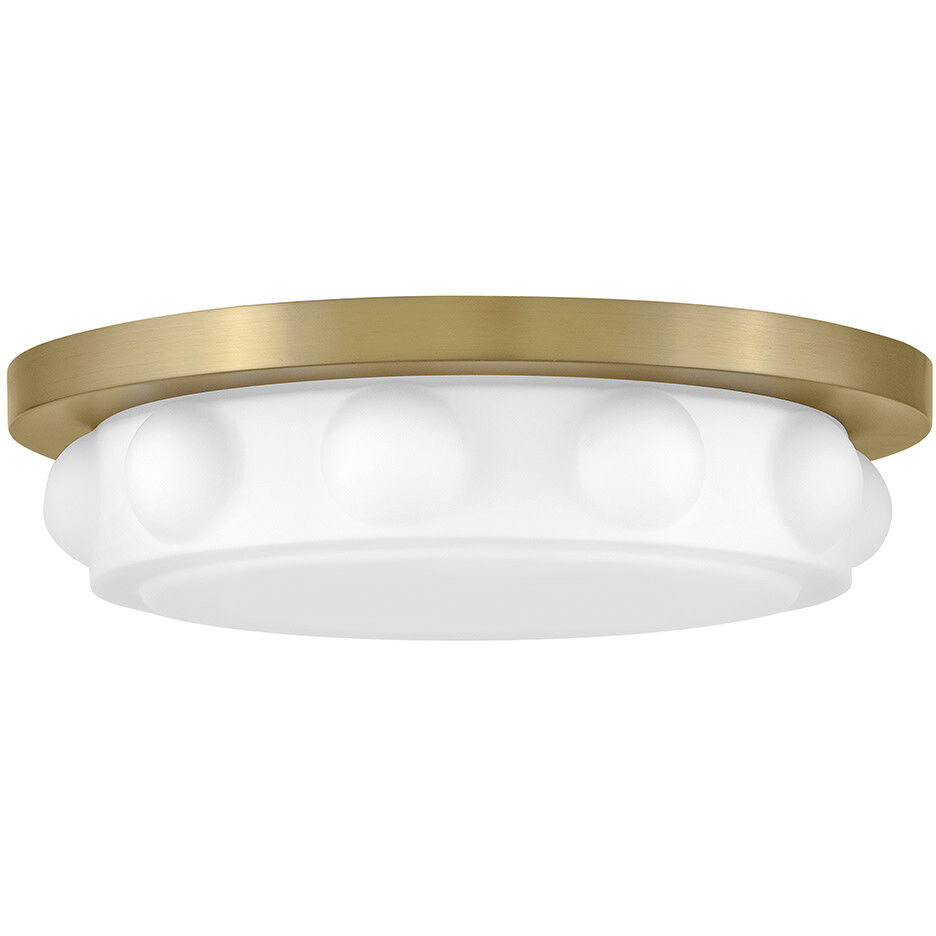 Zoey LED 14 inch Lacquered Brass Flush Mount Ceiling Light
