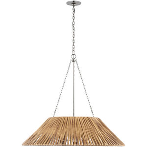 Marie Flanigan Corinne LED 36.25 inch Polished Nickel Wrapped Hanging Shade Ceiling Light, Extra Large
