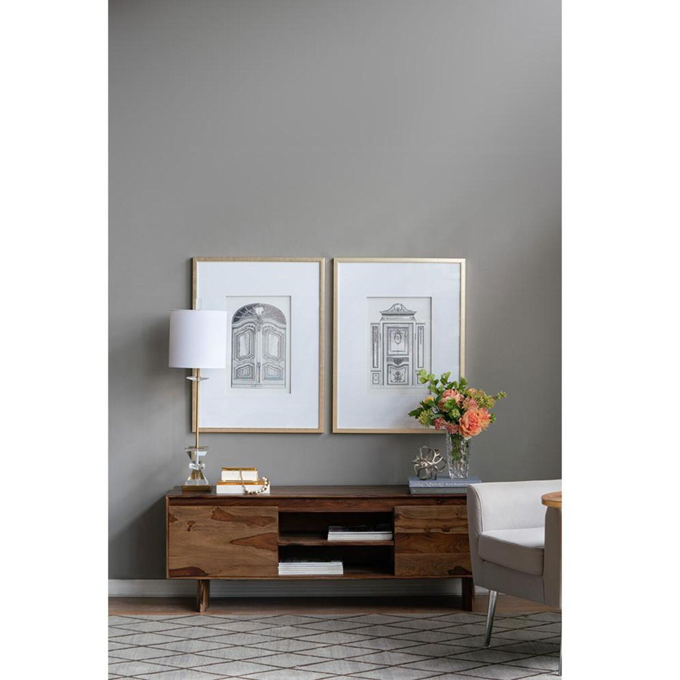 Framed Silver Wall Art, Set of 2