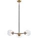 Boudreaux 3 Light 26 inch Matte Black with Antique Gold Chandelier Ceiling Light
