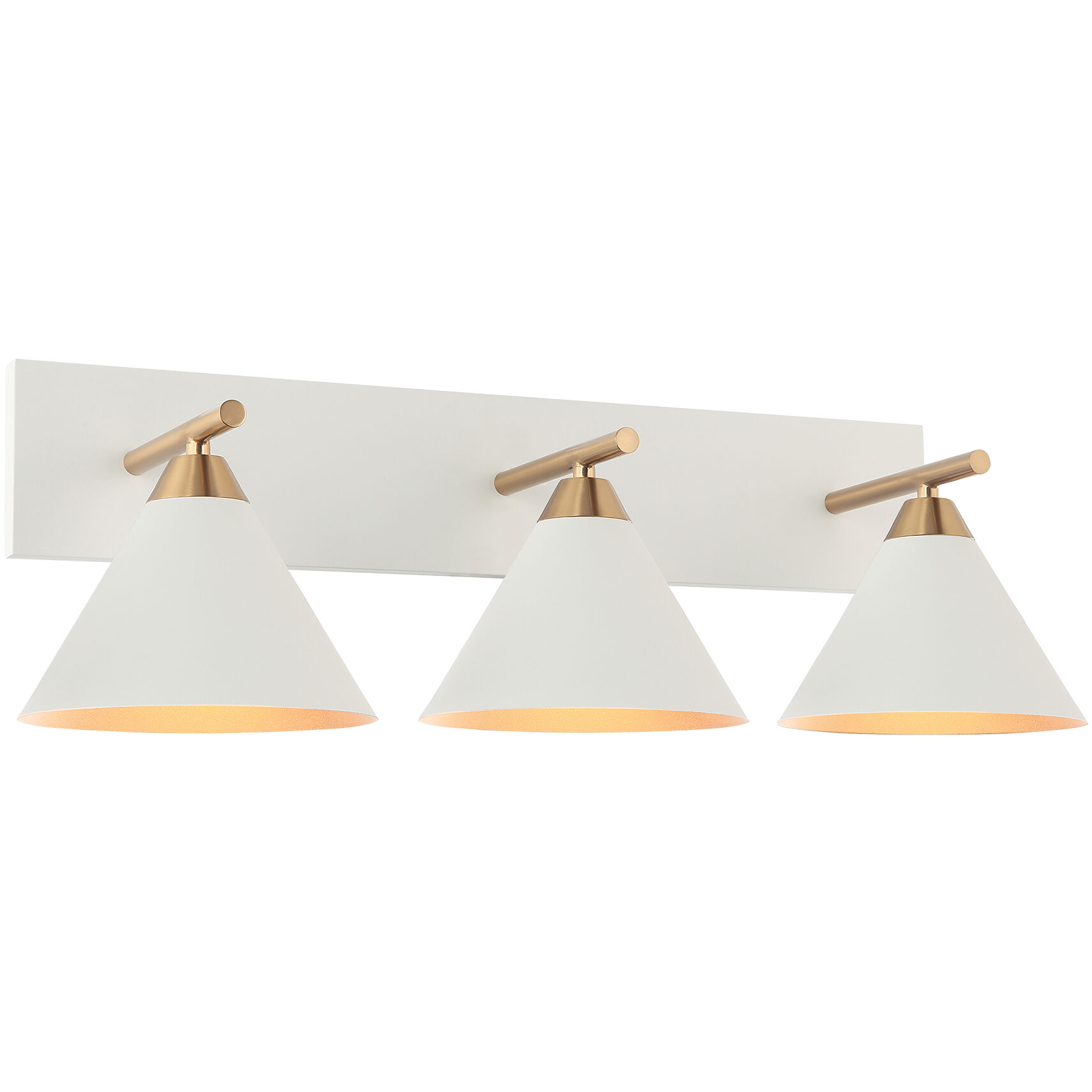 Bliss 3 Light 27.5 inch Aged Gold Brass and White Wall Sconce Wall Light