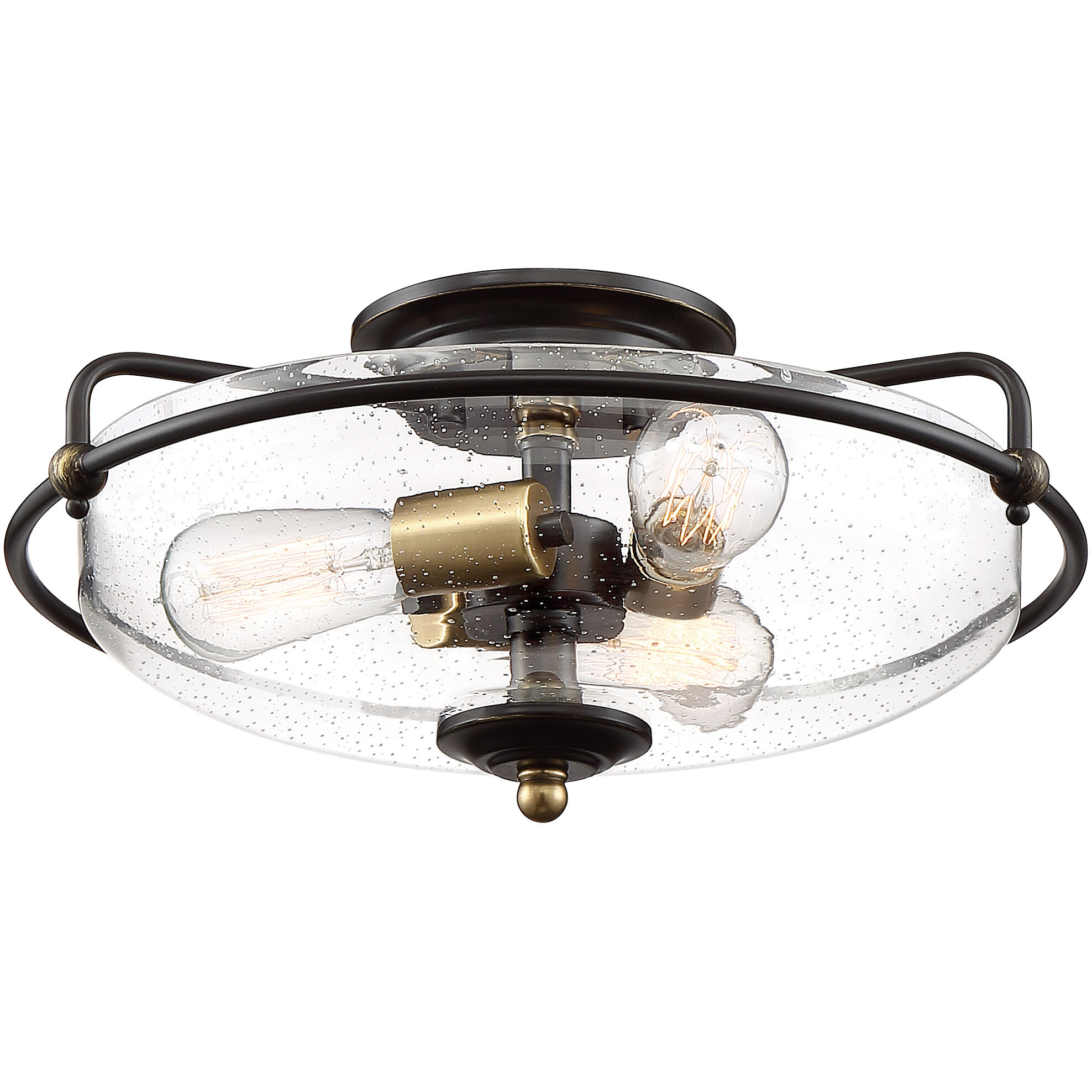 Griffin 3 Light 17 inch Palladian Bronze Flush Mount Ceiling Light, Large