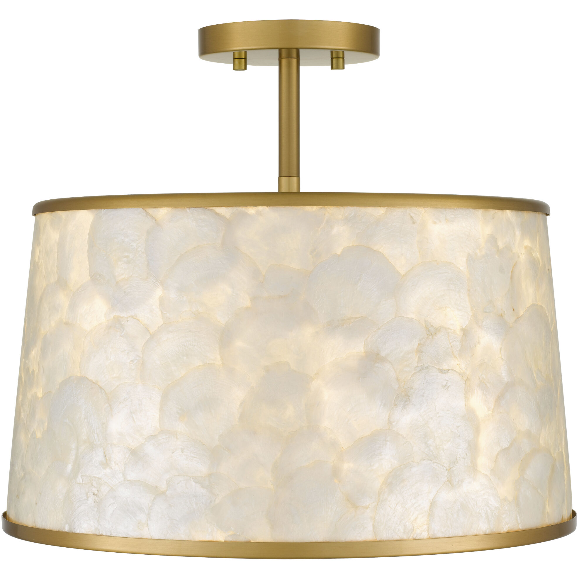 Windley 3 Light 16 inch Brushed Gold Semi-Flush Mount Ceiling Light
