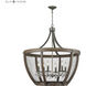 Renaissance Invention 6 Light 30 inch Aged Wood with Weathered Zinc and Clear Pendant Ceiling Light