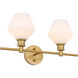 Gene 2 Light 19 inch Brass Wall sconce Wall Light