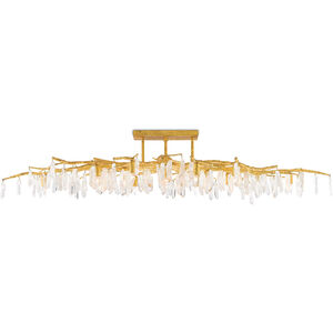 Forest 14 Light 60 inch Washed Lucerne Gold/Natural Semi-Flush Mount Ceiling Light, Aviva Stanoff Collection