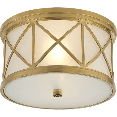Suzanne Kasler Montpelier 2 Light 11 inch Hand-Rubbed Antique Brass Flush Mount Ceiling Light, Small
