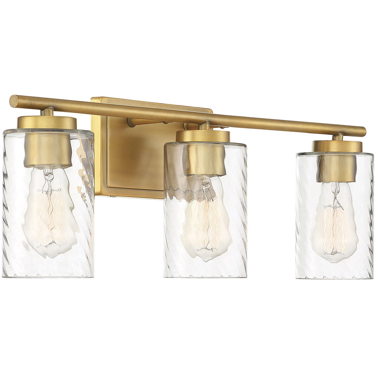 Transitional 3 Light 24 inch Natural Brass Bathroom Vanity Light Wall Light