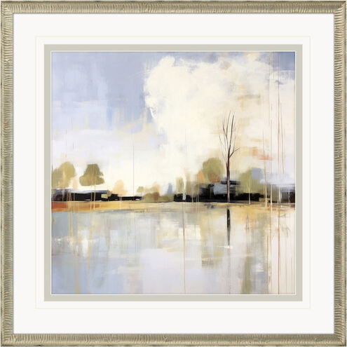September Morning Blue and Beige and Green and Yellow Framed Art
