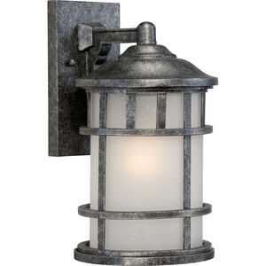 Manor 1 Light 15 inch Aged Silver Outdoor Wall Light