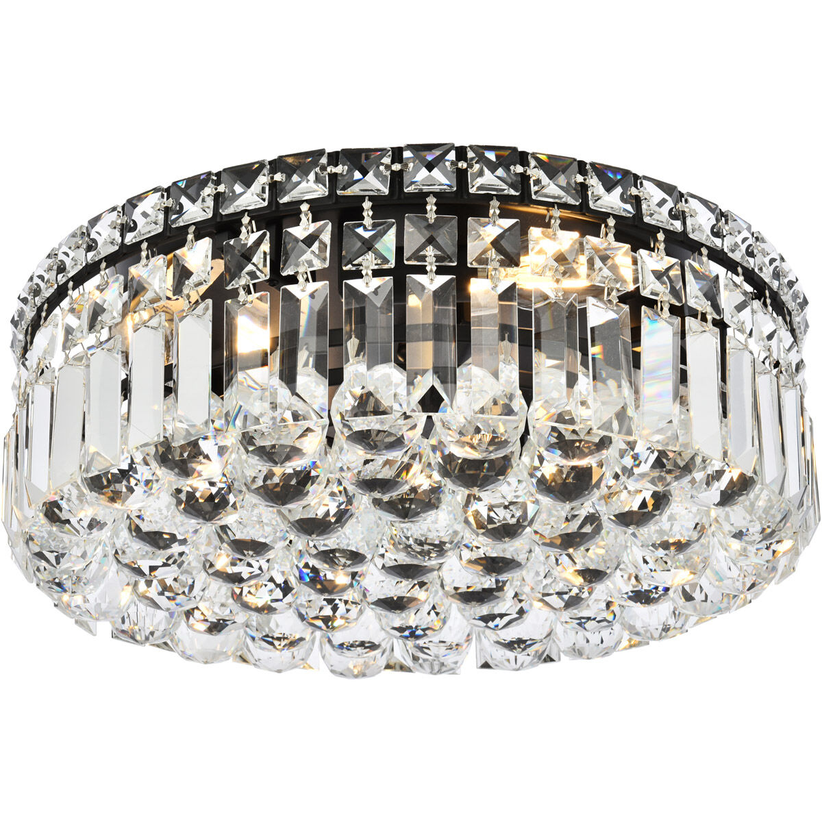 Maxime 5 Light 16 inch Black and Clear Flush Mount Ceiling Light