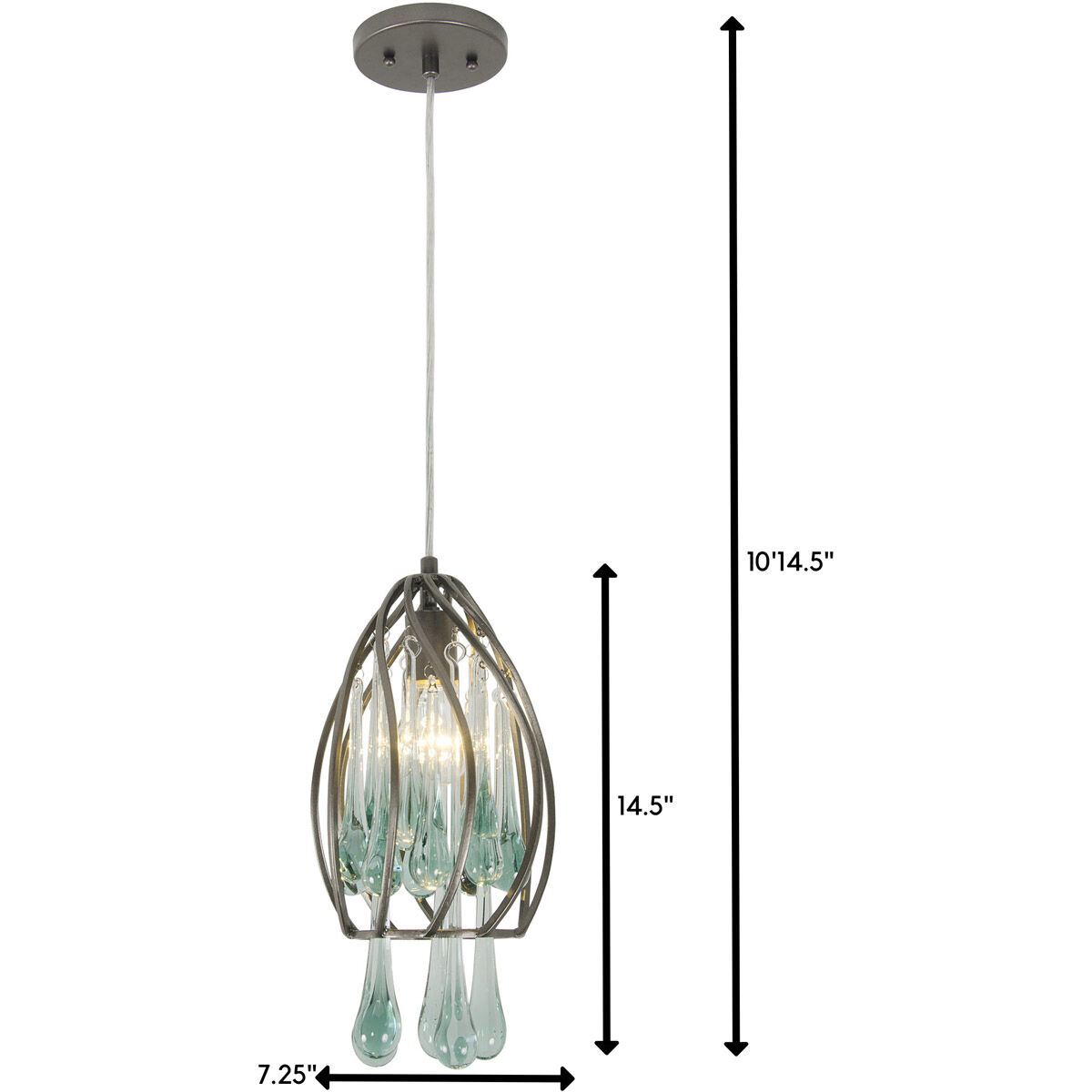 Area 51 1 Light 7 inch New Bronze Mini Pendant Ceiling Light