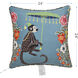 Maharaja Monkey 24 X 6 inch Blue Gray Pillow