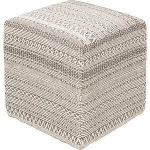 Leif 18 inch Charcoal Pouf, Cube