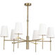 Southern Living Toni 6 Light 36 inch Natural Brass Chandelier Ceiling Light, Large
