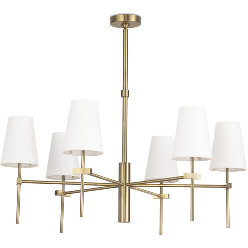 Toni 6 Light 36 inch Natural Brass Chandelier Ceiling Light, Large