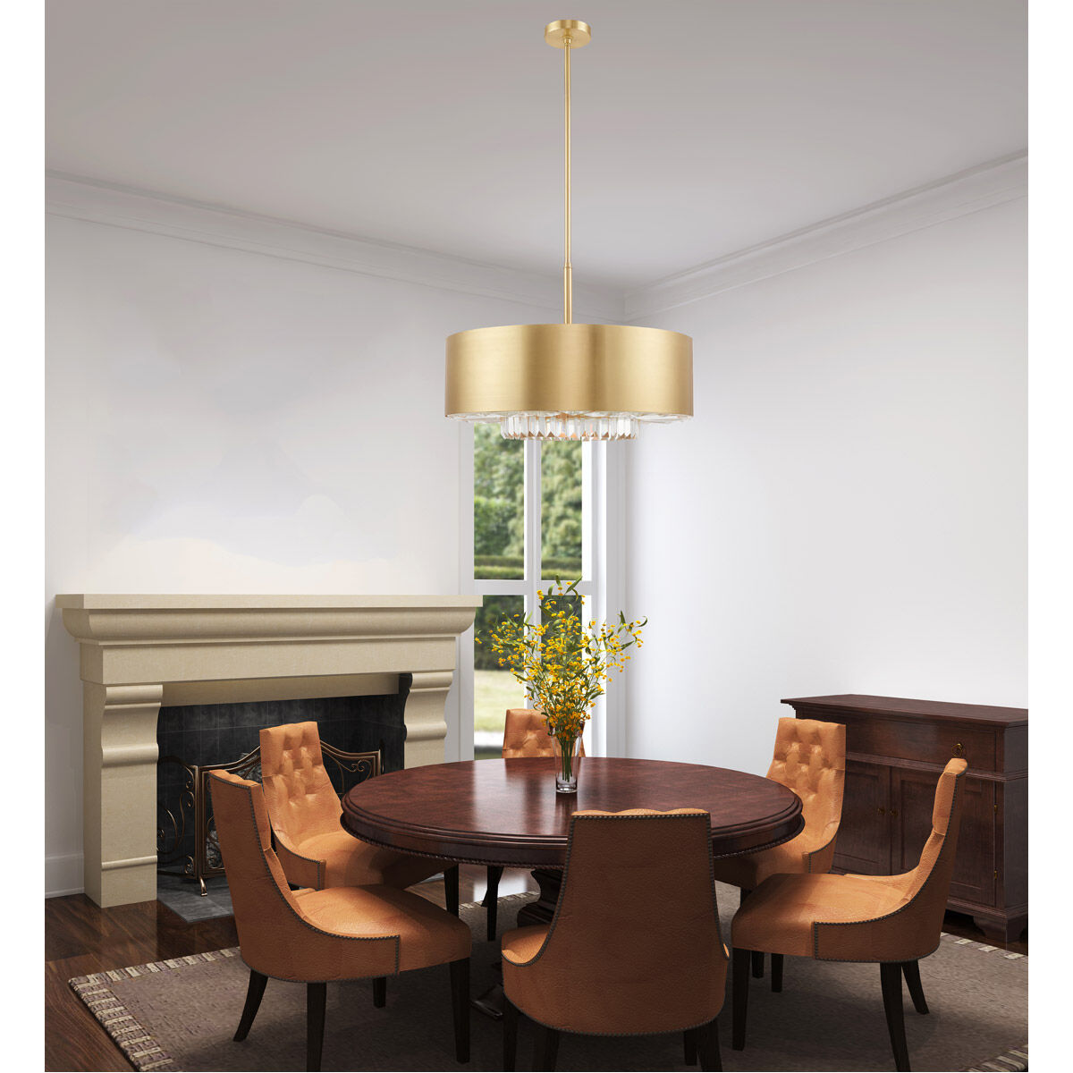 Madison 6 Light 24 inch Satin Brass Pendant Chandelier Ceiling Light