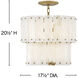Simone LED 17.5 inch Burnished Gold Foyer Ceiling Light in Alabaster, Semi-flush Mount