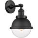 Franklin Restoration Hampden Sconce Wall Light in Black Antique Brass, Clear Glass