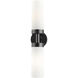 Aero 2 Light 19 inch Black Chrome ADA Vanity Sconce Wall Light