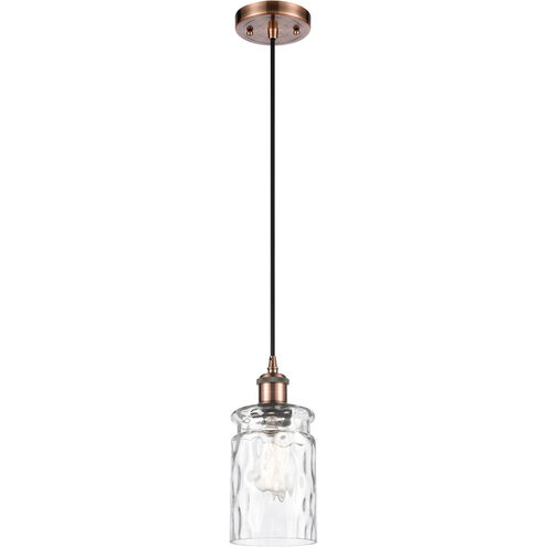 Ballston Candor 1 Light 5 inch Antique Copper Mini Pendant Ceiling Light in Clear Waterglass, Ballston