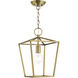 Devone 1 Light 10 inch Antique Brass Convertible Semi Flush/Lantern Ceiling Light