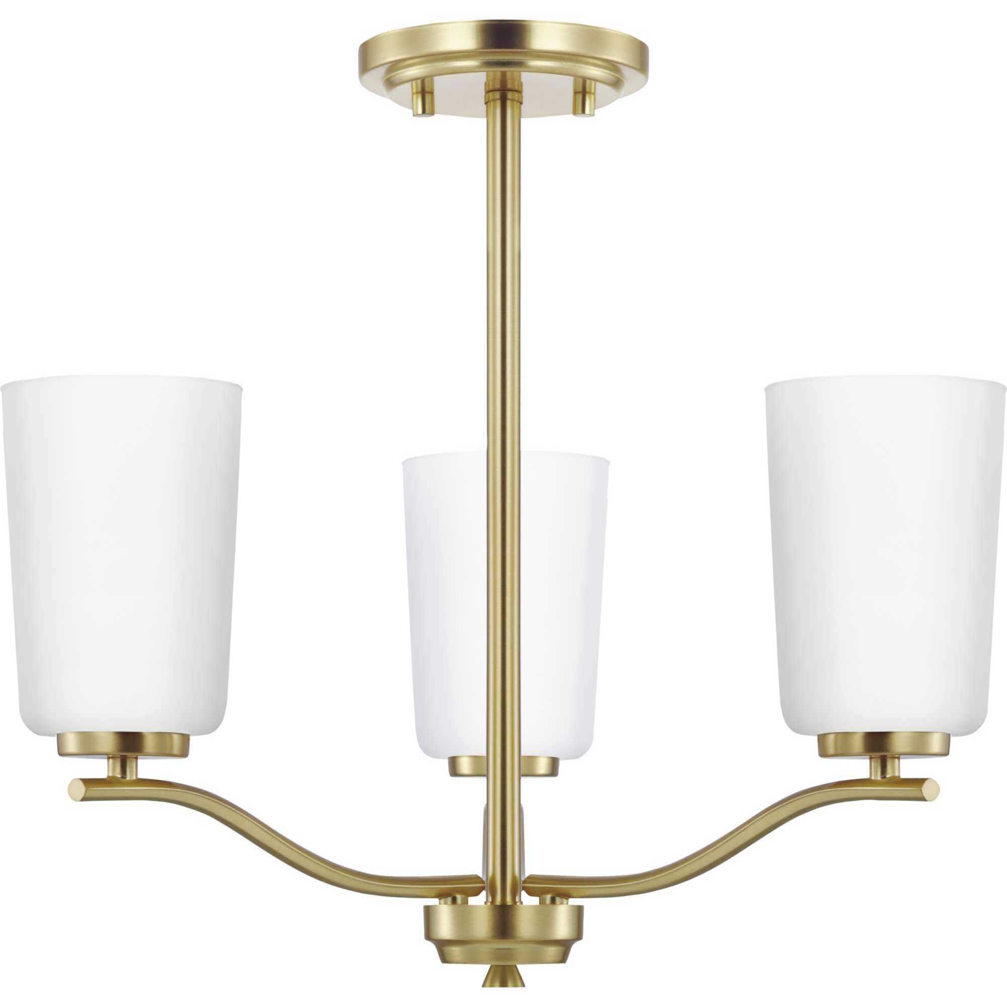 Adley 3 Light 18.12 inch Satin Brass Semi-Flush Convertible Light Ceiling Light